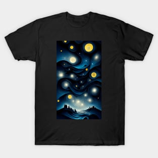 The starry night Modern Art T-Shirt